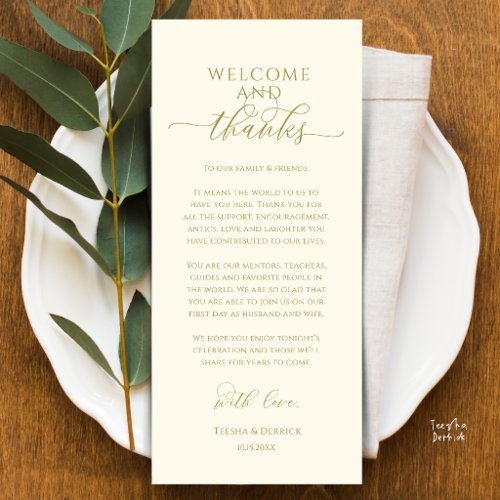 Modern Wedding Dinner Place Setting Thank You Card