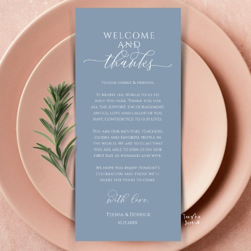 Modern Wedding Dinner Place Setting Thank You Card