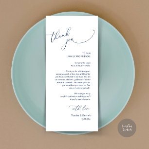 Modern Wedding Dinner Place Setting Thank You Card