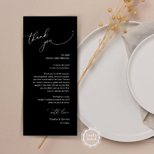 Modern Wedding Dinner Place Setting Thank You Card