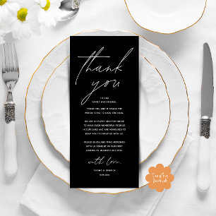 Modern Wedding Dinner Place Setting Thank You Card
