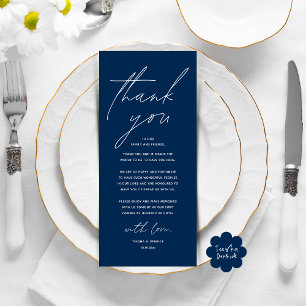 Modern Wedding Dinner Place Setting Thank You Card