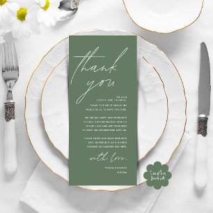 Modern Wedding Dinner Place Setting Thank You Card