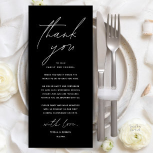 Modern Wedding Dinner Place Setting Thank You Card