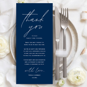 Modern Wedding Dinner Place Setting Thank You Card