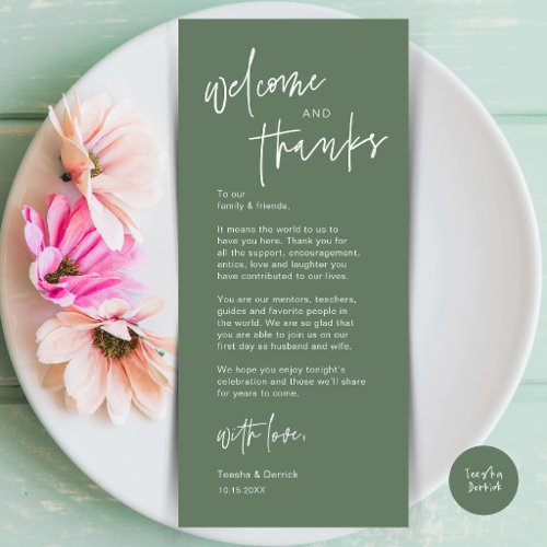 Modern Wedding Dinner Place Setting Thank You Card