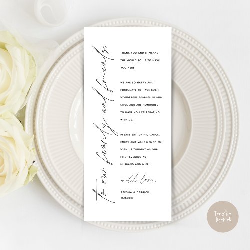 Modern Wedding Dinner Place Setting Thank You Card