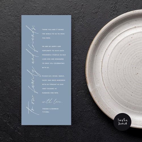 Modern Wedding Dinner Place Setting Thank You Card