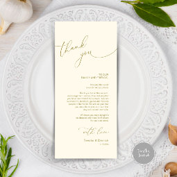 Modern Wedding Dinner Place Setting Thank You Card | Zazzle