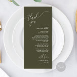 Modern Wedding Dinner Place Setting Thank You Card<br><div class="desc">Share the love and show your appreciation to your guests, when they sit down at their seat and read this personalised charming thank you place card. It's a wonderful way to kick off your special day celebration! This card is sure to set the tone for an unforgettable event. The thank...</div>