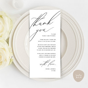 Modern Wedding Dinner Place Setting Thank You Card