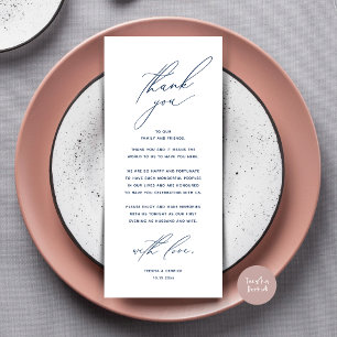 Modern Wedding Dinner Place Setting Thank You Card