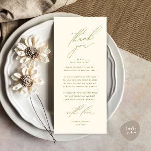 Modern Wedding Dinner Place Setting Thank You Card