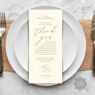Modern Wedding Dinner Place Setting Thank You Card