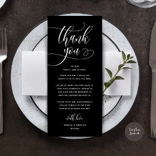 Modern Wedding Dinner Place Setting Thank You Card