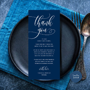 Modern Wedding Dinner Place Setting Thank You Card