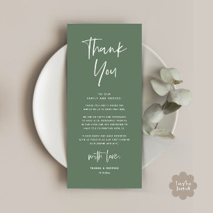 Modern Wedding Dinner Place Setting Thank You Card