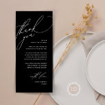 Modern Wedding Dinner Place Setting Thank You Card<br><div class="desc">Share the love and show your appreciation to your guests, when they sit down at their seat and read this personalised charming thank you place card in classy black themed. It's a wonderful way to kick off your special day celebration! This card is sure to set the tone for an...</div>