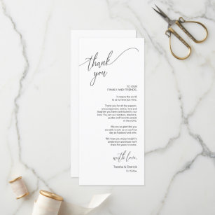 Modern Wedding Dinner Place Setting Thank You Card