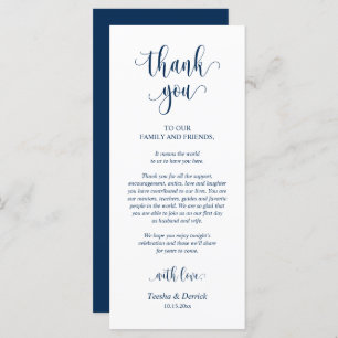 Modern Wedding Dinner Place Setting Thank You Card