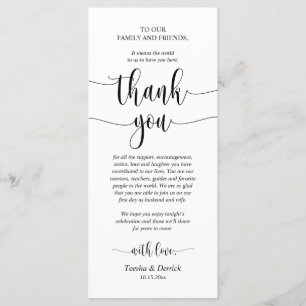 Modern Wedding Dinner Place Setting Thank You Card