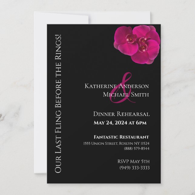 Modern Wedding Dinner Rehearsal- Invitation (Front)