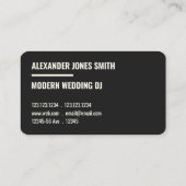 Modern Wedding DJ Business Card (Back)