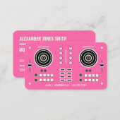 Modern Wedding DJ - Pink Business Card (Front/Back)