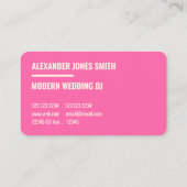 Modern Wedding DJ - Pink Business Card (Back)