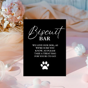 Modern wedding dog treat sign biscuit bar favor
