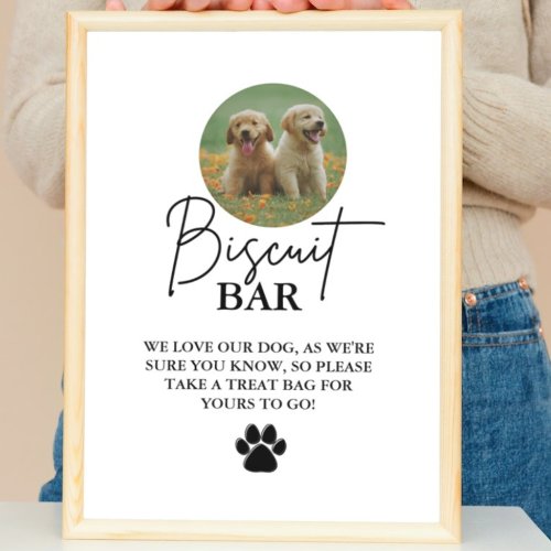 Modern wedding dog treat sign biscuit bar favor