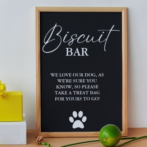 Modern wedding dog treat sign biscuit bar favor