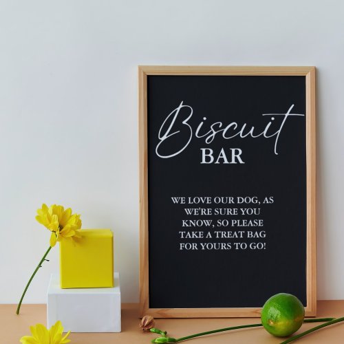 Modern wedding dog treat sign biscuit bar favor