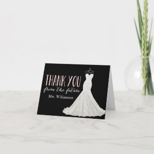 Modern Wedding Dress   Bridal Shower Thank You Card