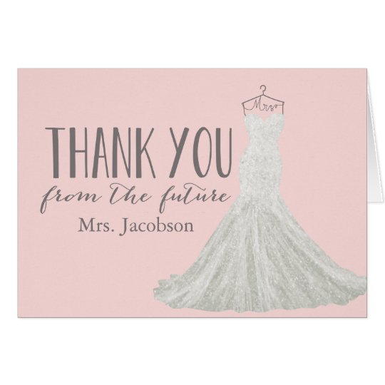 Modern Wedding Dress Bridal Shower Thank You Card Zazzle Modern Wedding Dress Bridal Shower Thank You Card
