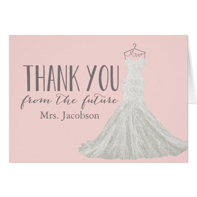 Modern Wedding Dress | Bridal Shower Thank You Card
