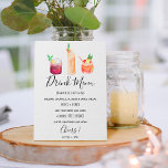 Modern Wedding Drink Menu Cocktails Illustration Poster at Zazzle