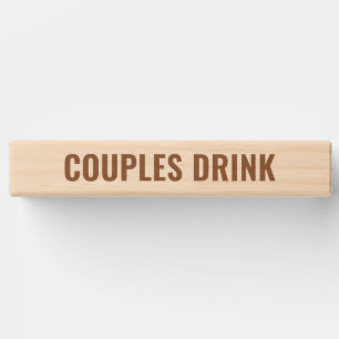 Modern Wedding Drinking Party Gray Color Text Topple Tower