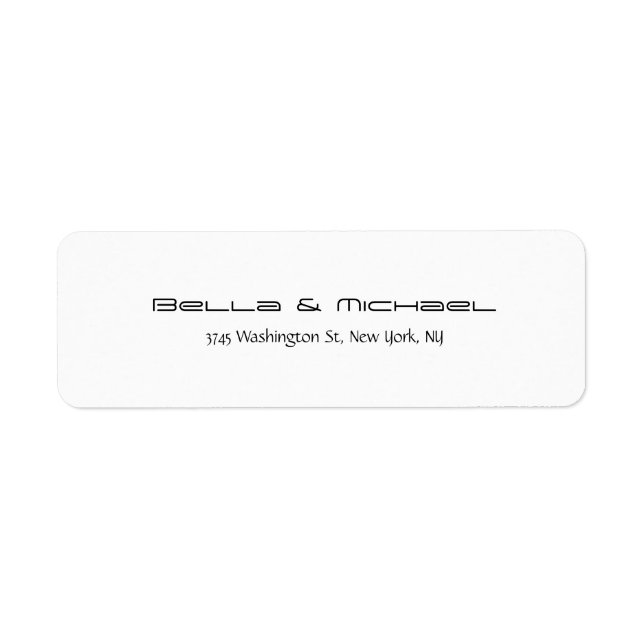 Modern Wedding Elegant Minimalist Black White Label (Front)
