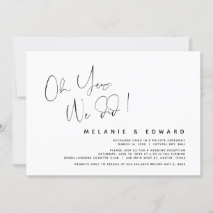 Modern Wedding Elopement, Oh Yes, We Did Invitation