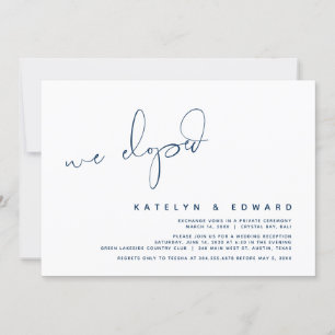 Modern Wedding Elopement, Surprise, we eloped Invitation