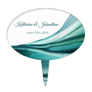 Modern Wedding-Emerald Green Cake Topper