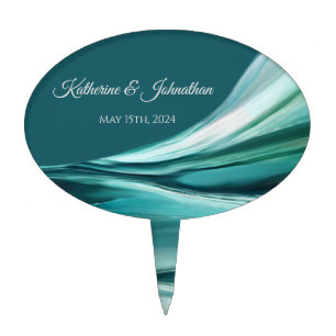 Modern Wedding-Emerald Green Cake Topper