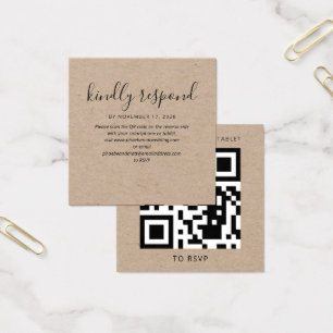 Modern Wedding Enclosure QR Code RSVP Website Card