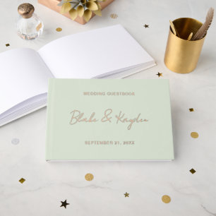 Modern Wedding Engagement Party Personalized Foil Guest Book