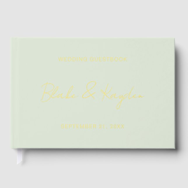 Modern Wedding Engagement Party Personalized Foil Guest Book (Front)