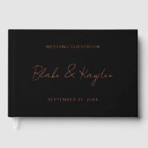 Modern Wedding Engagement Party Personalized Foil Guest Book