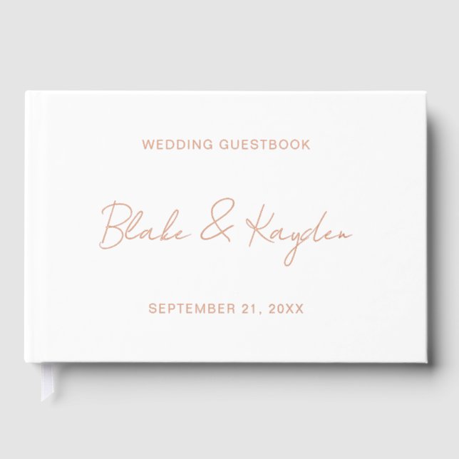 Modern Wedding Engagement Party Personalized Foil Guest Book (Front)