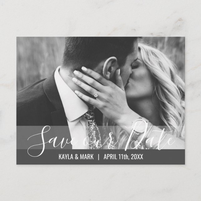 Modern Wedding Engagement SAVE OUR DATE | PHOTO Announcement Postcard (Front)