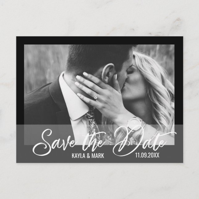 Modern Wedding Engagement SAVE THE DATE | PHOTO Postcard (Front)